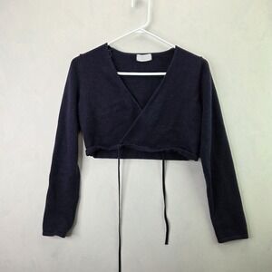 Isalis Cardigan Sweater Womens Small Blue Tight Knit Nursing Cache Coeur Neck
